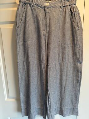 Max Studio Navy and White Striped Knit Top